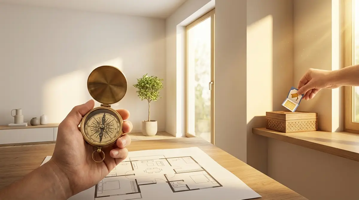 自宅の方角を調べて最適な宝くじ保管場所を見つける方法