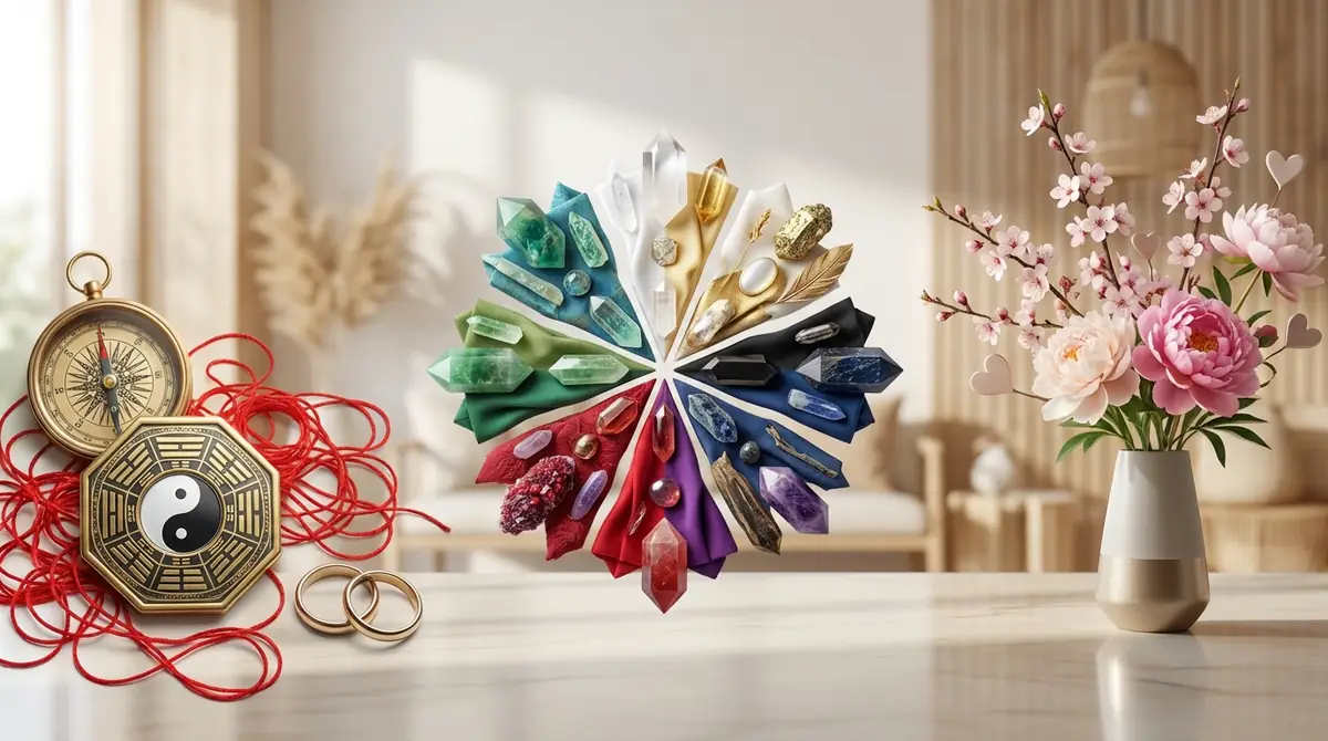 縁結び風水の方角と色【一目でわかる早見表】