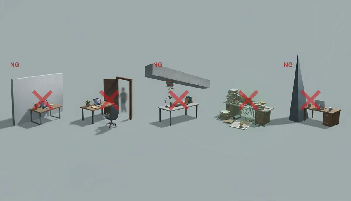 運気を下げるNG配置5選｜風水で避けるべきデスクの置き方
