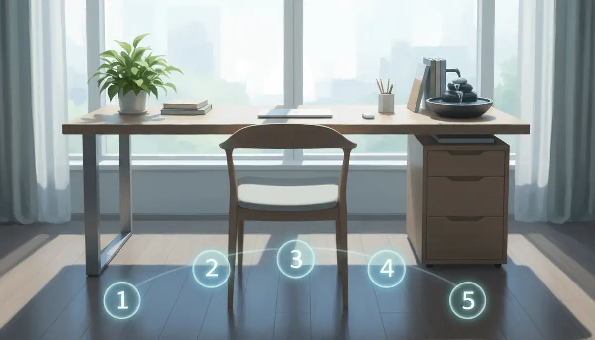 【実践】5ステップで完了する風水デスク配置の手順